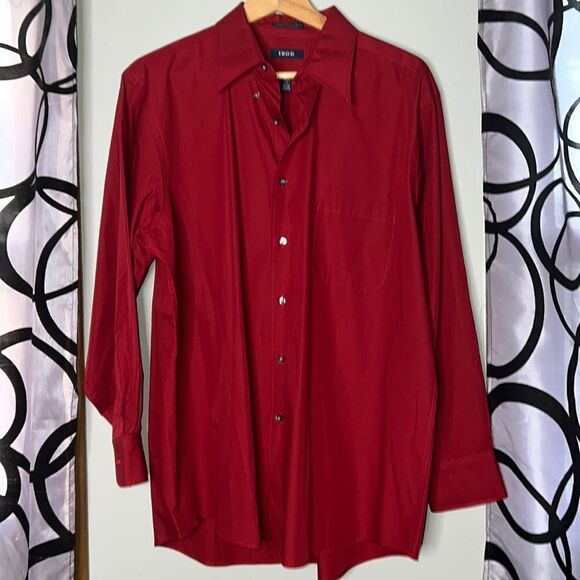 Izod silky poplin, long sleeve button down shirt, size extra-large - Picture 1 of 12